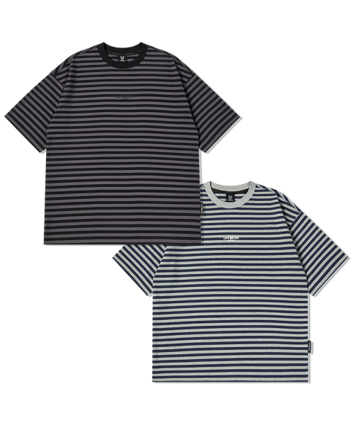 LIFE WORK(ライフワーク)の「ストライプ発泡半袖Tシャツ(Tシャツ/カットソー・メンズ・ブラック/ネイビー・M/L)」の3枚目の写真
