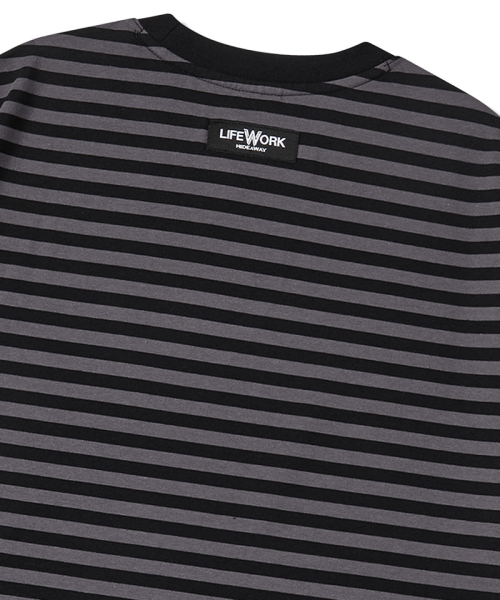 LIFE WORK(ライフワーク)の「ストライプ発泡半袖Tシャツ(Tシャツ/カットソー・メンズ・ブラック/ネイビー・M/L)」の6枚目の写真