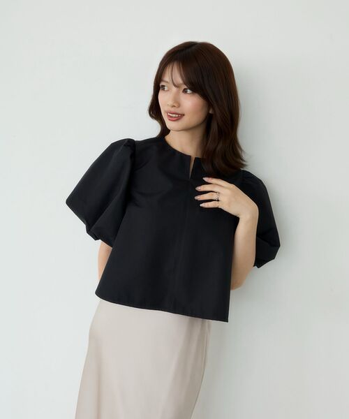 cle blatt(クレブラット)の「バルーンスリーブキーネックブラウス(シャツ/ブラウス・レディース・ブラック/ブラウン・MEDIUM)」の11枚目の写真