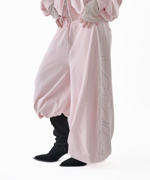 Melviianne(メルヴィアンヌ)の「W belt sweat pants(スウェットパンツ・レディース・Black/PINK/LT.Gray・FREE)」の6枚目の写真