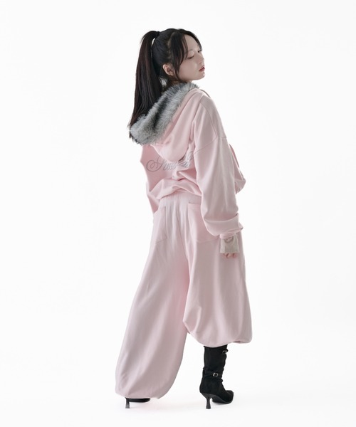 Melviianne(メルヴィアンヌ)の「W belt sweat pants(スウェットパンツ・レディース・Black/PINK/LT.Gray・FREE)」の7枚目の写真