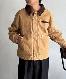 襟コーデュロイショートワークジャケット