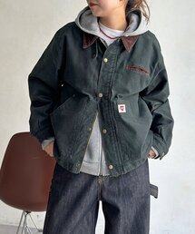 襟コーデュロイショートワークジャケット