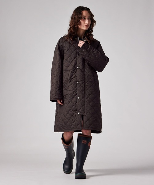 Paul Smith(ポールスミス)の「ウィメンズ Paul Smith Loves Barbour Exmoor キルティングロングコート / 265708 MQU1944(その他アウター・レディース・ブラック/ダークブラウン・XX-SMALL/X-SMALL)」の1枚目の写真