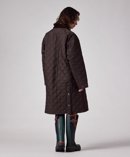 Paul Smith(ポールスミス)の「ウィメンズ Paul Smith Loves Barbour Exmoor キルティングロングコート / 265708 MQU1944(その他アウター・レディース・ブラック/ダークブラウン・XX-SMALL/X-SMALL)」の3枚目の写真