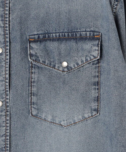 COMME CA Wardrobe(コムサワードローブ)の「ソフトデニム ウエスタン調デニムシャツ(シャツ/ブラウス・レディース・ブラック/ネイビー・FREE)」の18枚目の写真