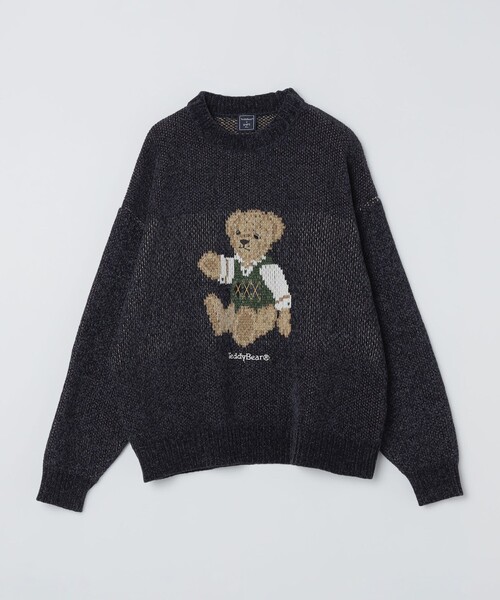 SHIPS Colors(シップス カラーズ)の「【一部WEB限定】〈洗濯機可能〉Teddybear(R) ジャカード モール ニット◆(ニット/セーター・メンズ・ネイビー/ライトブルー/ベージュ/グリーン/ダークグレー・X-LARGE/LARGE/MEDIUM/SMALL)」の5枚目の写真