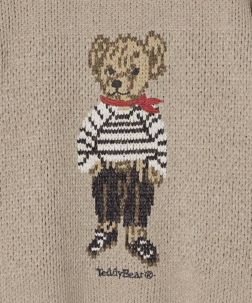 SHIPS Colors(シップス カラーズ)の「【一部WEB限定】〈洗濯機可能〉Teddybear(R) ジャカード モール ニット◆(ニット/セーター・メンズ・ネイビー/ライトブルー/ベージュ/グリーン/ダークグレー・X-LARGE/LARGE/MEDIUM/SMALL)」の12枚目の写真
