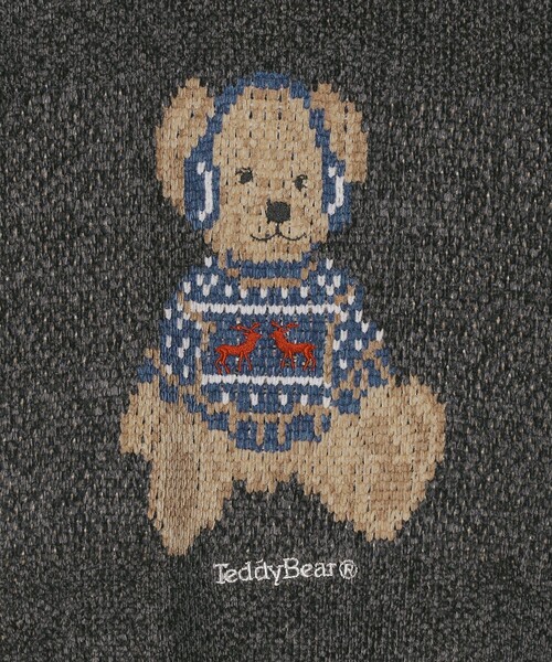 SHIPS Colors(シップス カラーズ)の「【一部WEB限定】〈洗濯機可能〉Teddybear(R) ジャカード モール ニット◆(ニット/セーター・メンズ・ネイビー/ライトブルー/ベージュ/グリーン/ダークグレー・X-LARGE/LARGE/MEDIUM/SMALL)」の14枚目の写真