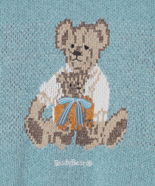 SHIPS Colors(シップス カラーズ)の「【一部WEB限定】〈洗濯機可能〉Teddybear(R) ジャカード モール ニット◆(ニット/セーター・メンズ・ネイビー/ライトブルー/ベージュ/グリーン/ダークグレー・X-LARGE/LARGE/MEDIUM/SMALL)」の7枚目の写真
