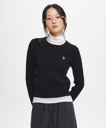 【GENERAL IDEA】GNRLロゴウールブレンドケーブルクルーネックニット / WOOL CABLE CREWNECK PULLOVER
