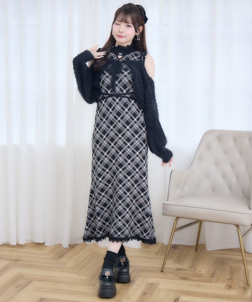 couture BY ROJITA(クチュールバイロジータ)の「ふわふわボレロニットロングワンピース(ワンピース・レディース・ブラック/ブラウン/ピンク・FREE)」の10枚目の写真