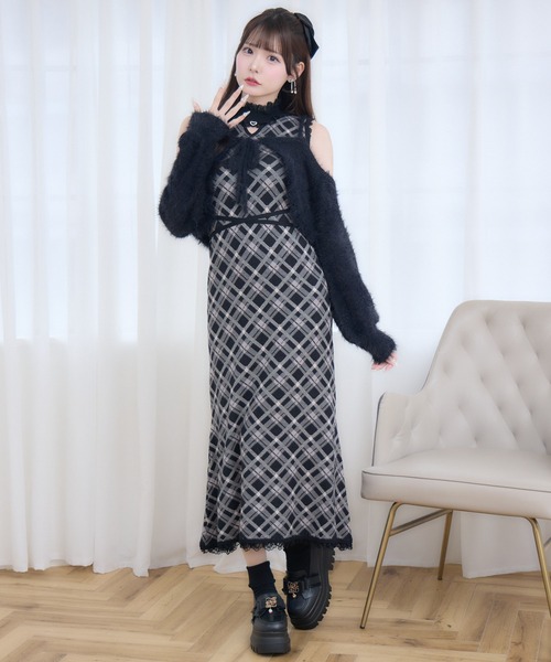 couture BY ROJITA(クチュールバイロジータ)の「ふわふわボレロニットロングワンピース(ワンピース・レディース・ブラック/ブラウン/ピンク・FREE)」の12枚目の写真