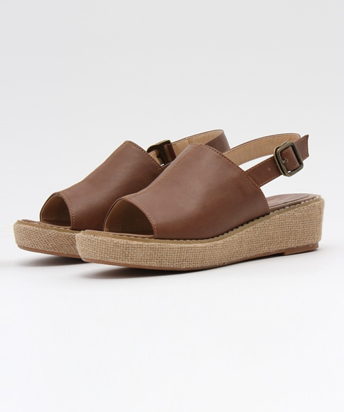 earth music&ecology(アースミュージックアンドエコロジー)の「厚底ラミー巻きサンダル(サンダル・レディース・キャメル/オフホワイト/ブラック・23cm/24cm/24.5cm/23.5cm/22.5cm)」の3枚目の写真