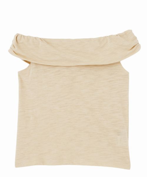 EMODA（エモダ）の「デコルテギャザートップ（Tシャツ/カットソー・レディース・グレー/ブラック/ベージュ/ホワイト・SMALL/MEDIUM）」の4枚目の写真