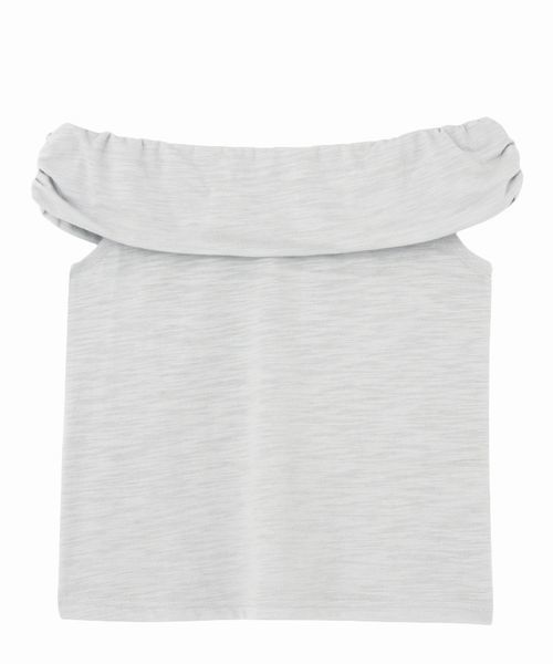 EMODA（エモダ）の「デコルテギャザートップ（Tシャツ/カットソー・レディース・グレー/ブラック/ベージュ/ホワイト・SMALL/MEDIUM）」の3枚目の写真