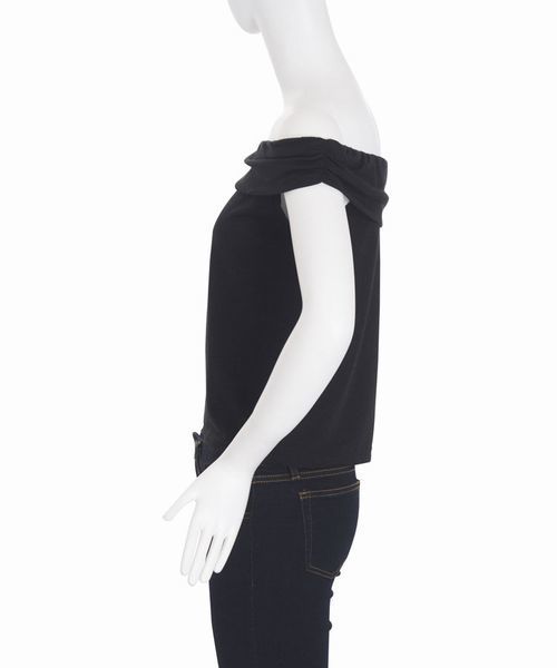 EMODA（エモダ）の「デコルテギャザートップ（Tシャツ/カットソー・レディース・グレー/ブラック/ベージュ/ホワイト・SMALL/MEDIUM）」の6枚目の写真