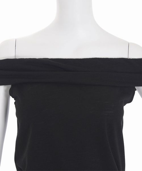 EMODA（エモダ）の「デコルテギャザートップ（Tシャツ/カットソー・レディース・グレー/ブラック/ベージュ/ホワイト・SMALL/MEDIUM）」の8枚目の写真