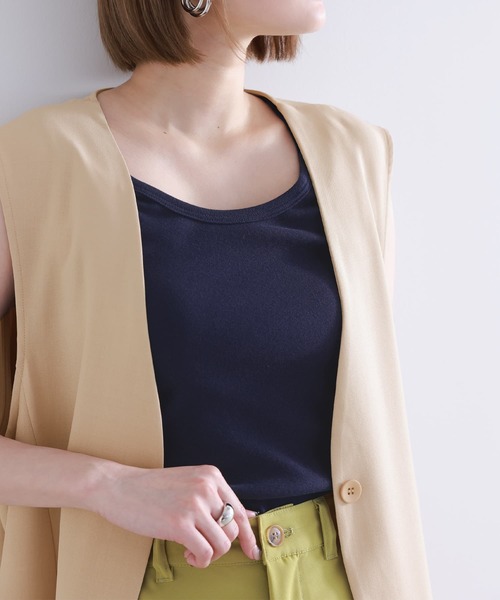 n'OrLABEL（ノアールレーベル）の「『ロングタンク』（タンクトップ・レディース・杢グレー/ブラック/グリーン/ダークグレー/カーキ/ブルー/オフホワイト/ブラック×ホワイト/ネイビー/ライム/ブラウン/ターコイズブルー/レッド/ピンク/レッド系その他/バイオレット/イエロー/ライトグリーン/ラベンダー/サーモンピンク/ミント/テラコッタ/プラム/ブルーグリーン/ダークラベンダー/マスタード・1/2）」の13枚目の写真