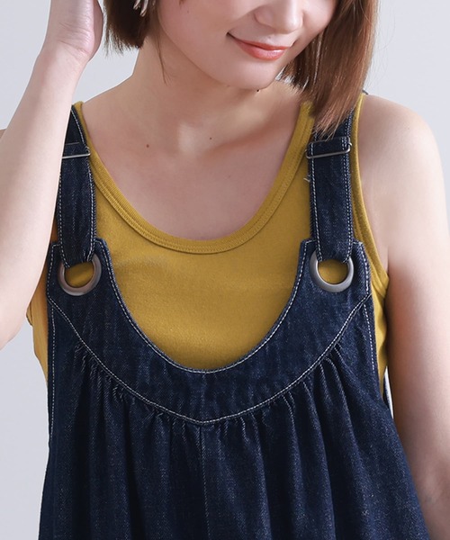 n'OrLABEL（ノアールレーベル）の「『ロングタンク』（タンクトップ・レディース・杢グレー/ブラック/グリーン/ダークグレー/カーキ/ブルー/オフホワイト/ブラック×ホワイト/ネイビー/ライム/ブラウン/ターコイズブルー/レッド/ピンク/レッド系その他/バイオレット/イエロー/ライトグリーン/ラベンダー/サーモンピンク/ミント/テラコッタ/プラム/ブルーグリーン/ダークラベンダー/マスタード・1/2）」の22枚目の写真