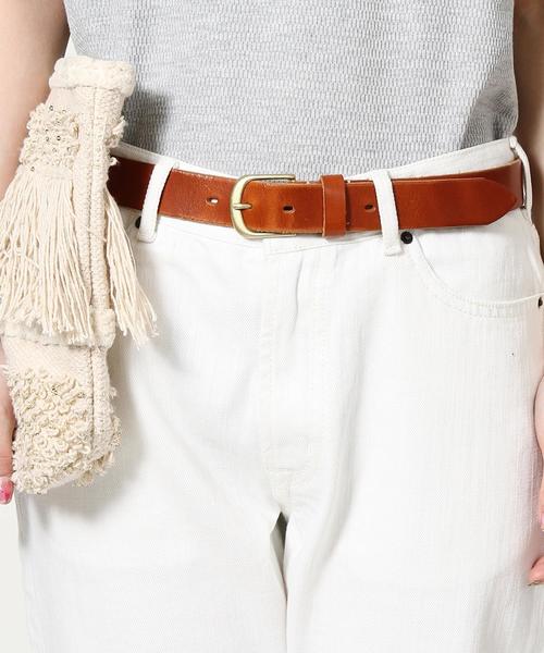 coen（コーエン）の「栃木レザーベルト（ベルト・レディース・ブラック/ブラウン/ダークブラウン・FREE）」の3枚目の写真