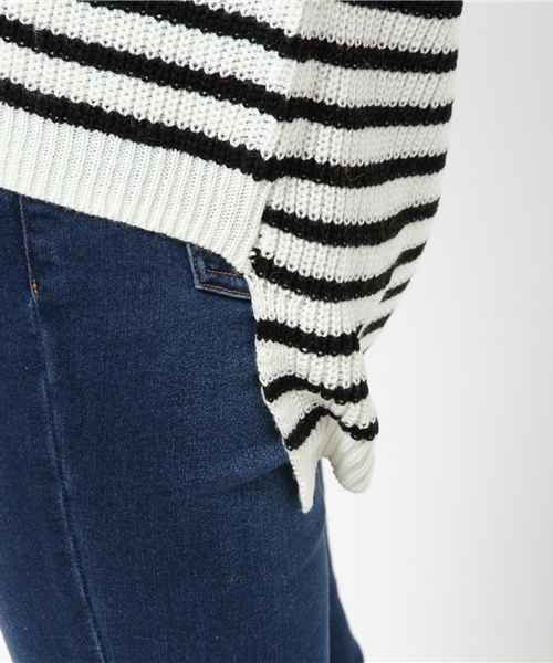 VENCEEXCHANGE(ヴァンスエクスチェンジ)の「アクリル畦Vネックニット (ニット/セーター・レディース・コーラル/オフホワイト/グレー/ダークグリーン/ブラック・MEDIUM)」の8枚目の写真