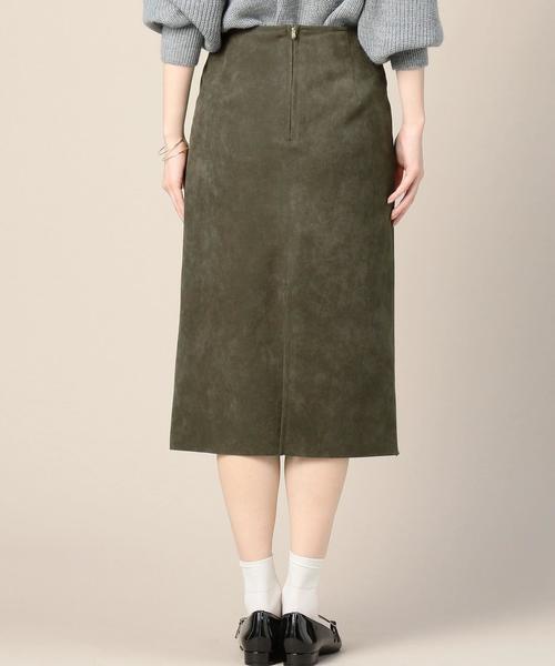 BEAUTY&YOUTH UNITED ARROWS（ビューティーアンドユースユナイテッドアローズ）の「BY フェイクスエード スリムタイトスカート◆（スカート・レディース・オレンジ系その他/オリーブ/ダークグリーン・MEDIUM/SMALL）」の4枚目の写真