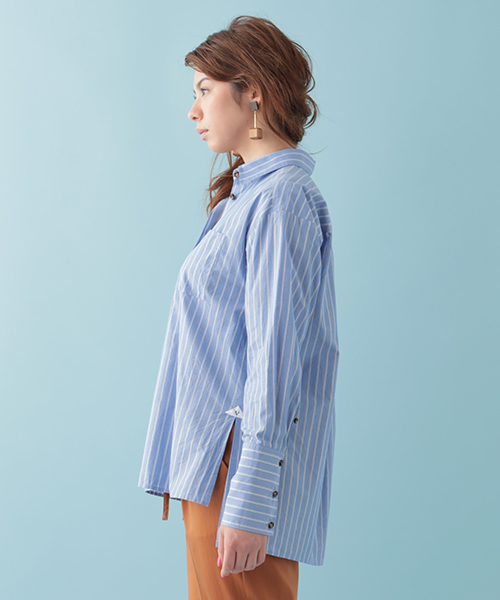 The Virgnia(ザ ヴァージニア)の「アルガンオイルロングカフスビッグシャツ(シャツ/ブラウス・レディース・オフホワイト/ブルー/ベージュ・FREE)」の12枚目の写真