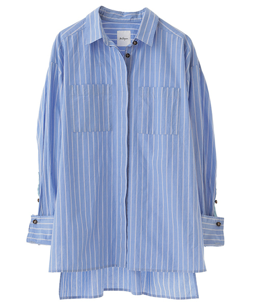 The Virgnia(ザ ヴァージニア)の「アルガンオイルロングカフスビッグシャツ(シャツ/ブラウス・レディース・オフホワイト/ブルー/ベージュ・FREE)」の18枚目の写真