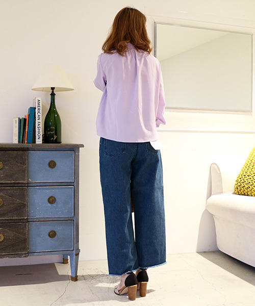 N.（N. Natural Beauty Basic）（エヌエヌナチュラルビューティーベーシック）の「カットオフタックバギーデニム（デニムパンツ・レディース・インディゴブルー/サックスブルー・SMALL/MEDIUM）」の13枚目の写真