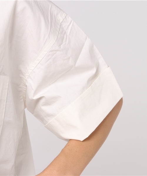 earth music&ecology（アースミュージックアンドエコロジー）の「・スタンドカラースキッパーシャツ（シャツ/ブラウス・レディース・カーキ/オフホワイト/ネイビー/ベージュ・FREE）」の12枚目の写真