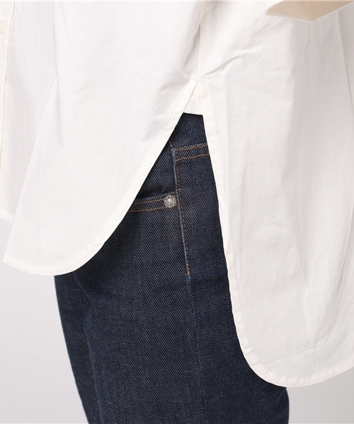 earth music&ecology（アースミュージックアンドエコロジー）の「・スタンドカラースキッパーシャツ（シャツ/ブラウス・レディース・カーキ/オフホワイト/ネイビー/ベージュ・FREE）」の6枚目の写真