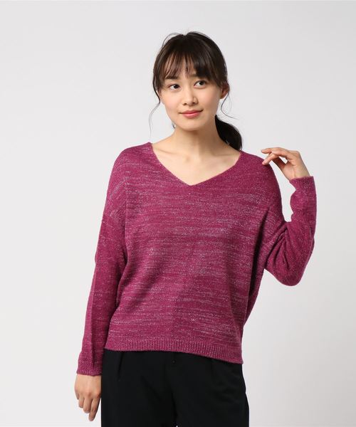 archives（アルシーヴ）の「フェザーラメプルオーバー（ニット/セーター・レディース・ブラック/グレー/オフホワイト/ラベンダー/ピンク系その他・MEDIUM）」の4枚目の写真