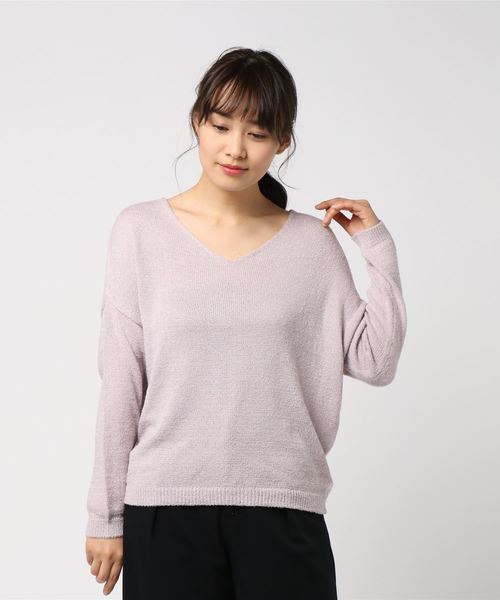 archives（アルシーヴ）の「フェザーラメプルオーバー（ニット/セーター・レディース・ブラック/グレー/オフホワイト/ラベンダー/ピンク系その他・MEDIUM）」の5枚目の写真