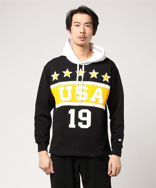 Champion（チャンピオン）の「【Champion/チャンピオン】メンズ アクションスタイル プルオーバースウェットパーカー（パーカー・メンズ・グレー/ブラック/ネイビー・MEDIUM/SMALL）」の2枚目の写真