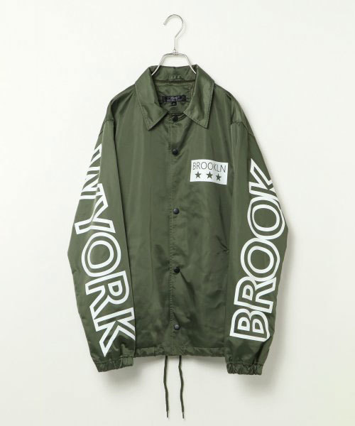 VENCEEXCHANGE(ヴァンスエクスチェンジ)の「ポリメモリービッグロゴコーチジャケット(ブルゾン・メンズ・オリーブ/ブラック・MEDIUM/LARGE)」の2枚目の写真