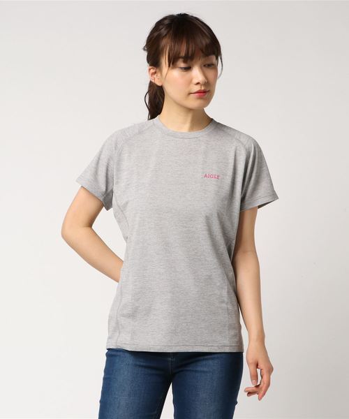 AIGLE(エーグル)の「吸水速乾W アクティブ Tシャツ(Tシャツ/カットソー・レディース・ヘザーグレー/マジェンタ・36/38/40)」の3枚目の写真