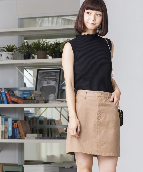 WEGO（ウィゴー）の「WEGO/ツイルタイトミニスカート（スカート・レディース・ブラック/ベージュ/カーキ/ピンク/ダークオレンジ・SMALL/MEDIUM/LARGE）」の3枚目の写真