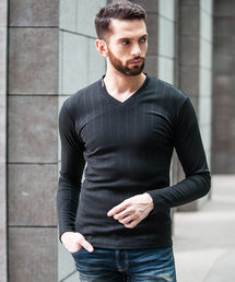 Buffalo Bobs | RHONE(ローヌ)針抜きテレコ Vネック ロンT(Tシャツ/カットソー)