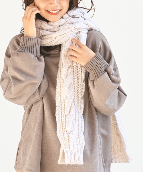 3本ケーブルニットマフラー マフラー Rps アールピーエス のファッション通販 Zozotown