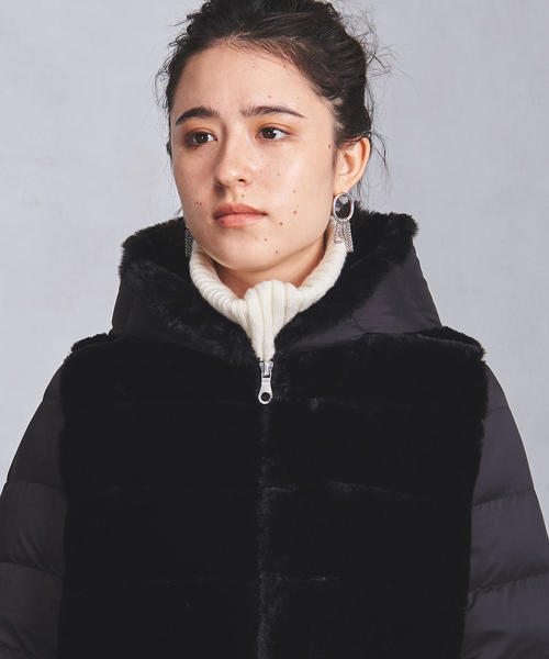 【UNITED　ARROWS Y&B】ファーダウンコート フェイクファー ショールカラー ダウンコート ＜A DAY IN THE LIFE＞