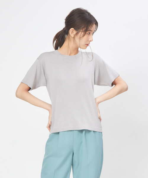 コットンシルクハイゲージニットTシャツ コットンシルクハイゲージニットTシャツ