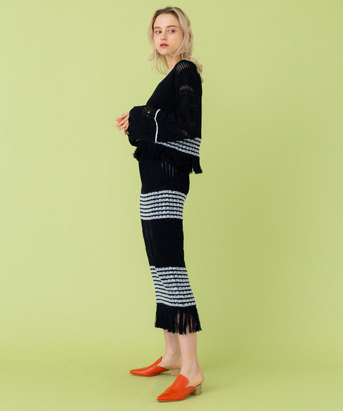 UNITED TOKYO（ユナイテッドトウキョウ）の「クロシェニットスカート（スカート・レディース・レッド/ブラック・1）」の20枚目の写真