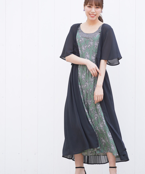 rps（アールピーエス）の「BACKプリーツ前開きワンピース（ワンピース・レディース・オフホワイト/ブラック/モカ・M）」の2枚目の写真