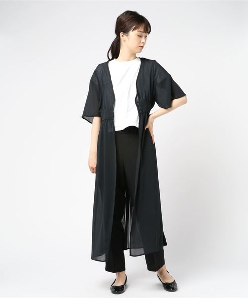 rps（アールピーエス）の「BACKプリーツ前開きワンピース（ワンピース・レディース・オフホワイト/ブラック/モカ・M）」の9枚目の写真