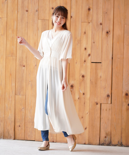 rps（アールピーエス）の「BACKプリーツ前開きワンピース（ワンピース・レディース・オフホワイト/ブラック/モカ・M）」の18枚目の写真