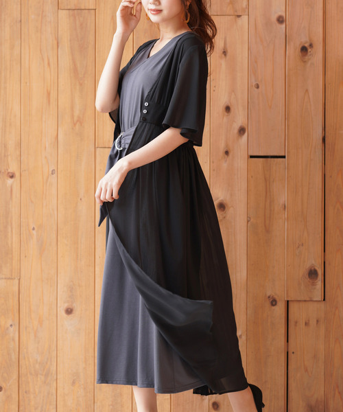 rps（アールピーエス）の「BACKプリーツ前開きワンピース（ワンピース・レディース・オフホワイト/ブラック/モカ・M）」の19枚目の写真