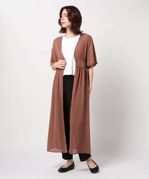 rps（アールピーエス）の「BACKプリーツ前開きワンピース（ワンピース・レディース・オフホワイト/ブラック/モカ・M）」の6枚目の写真