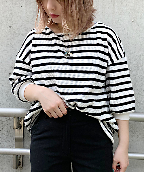 apres jour（アプレジュール）の「2WAYワッフル袖ボリュームトップス【ZOZOTOWN限定アイテム】（Tシャツ/カットソー・レディース・ブラック/ベージュ/オフホワイト/ブルー/ホワイト系その他/ピンク系その他/スモークピンク・フリー）」の14枚目の写真