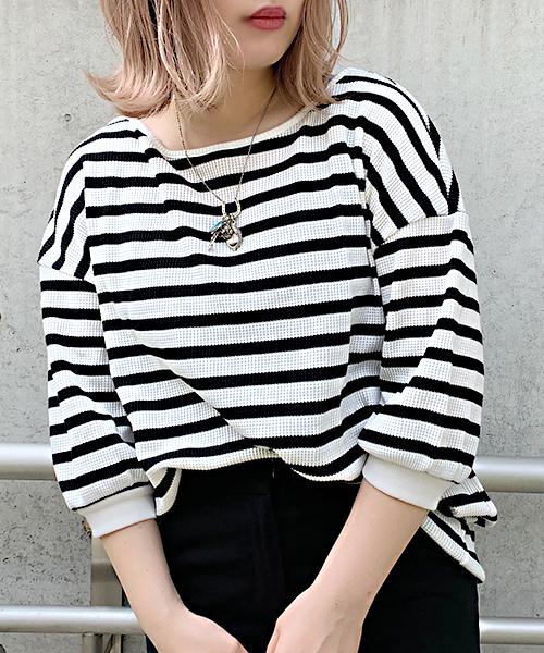 apres jour（アプレジュール）の「2WAYワッフル袖ボリュームトップス【ZOZOTOWN限定アイテム】（Tシャツ/カットソー・レディース・ブラック/ベージュ/オフホワイト/ブルー/ホワイト系その他/ピンク系その他/スモークピンク・フリー）」の15枚目の写真